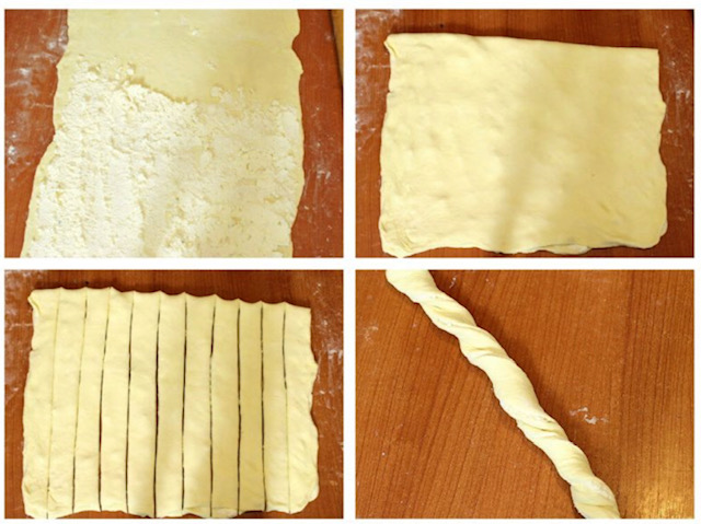 Пръчици от тесто с пълнеж от сирене и сметана
